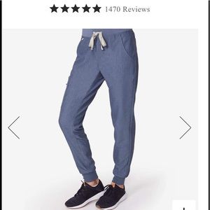 NWT XS Heather Denim Figs Scrub Jogger womens